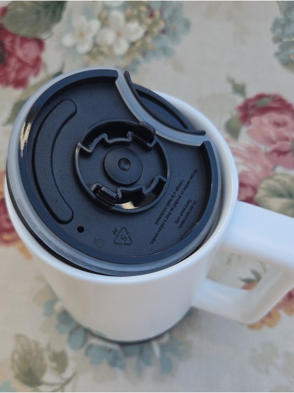 Starbucks White Ceramic Travel Mug with Black Base 14 Fluid Ounces - Picture 13 of 15